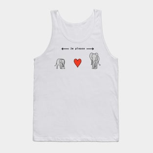 Elephant Says Social Distancing 2m Please Tank Top